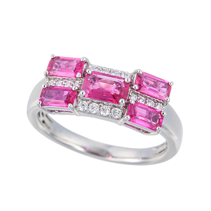 PT950 ミャンマー産ルビー ダイヤ リング RB 約1.20ct D 約0.12ct 