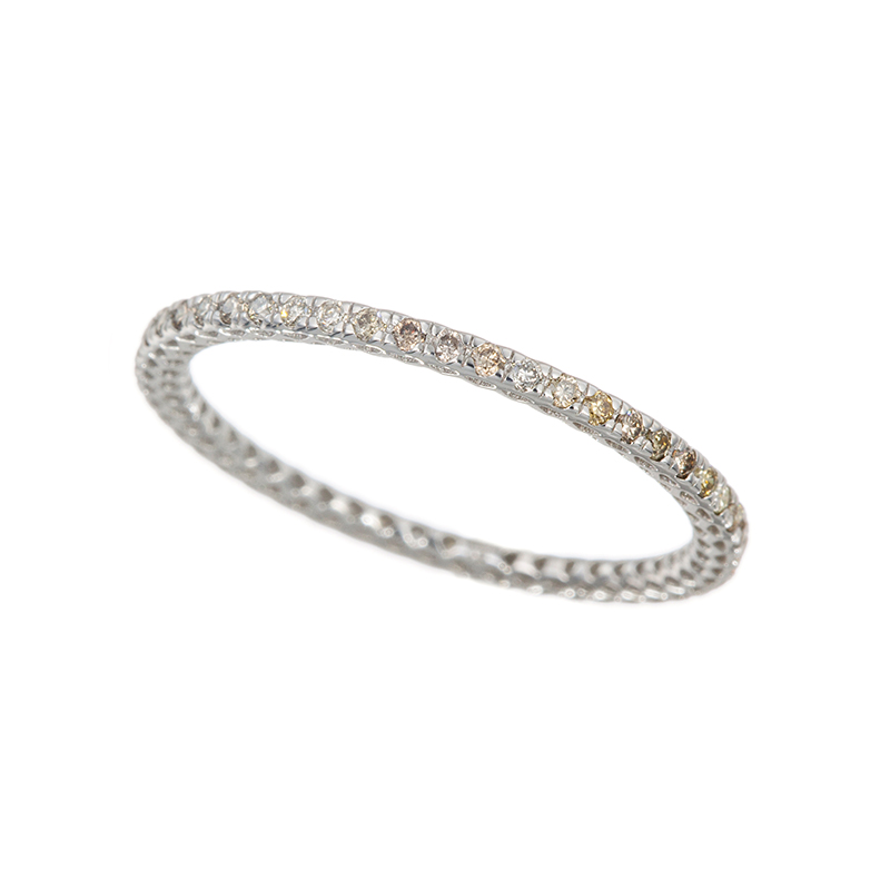 K18WG ブラウンダイヤモンド フルエタニティーリング BRD 約0.25ct 約0.6g