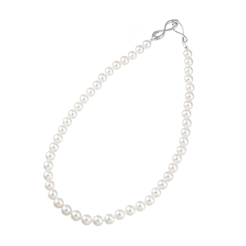 SV アコヤ真珠(花珠) ネックレス P 約8.5mm 全長 約50cm PK付