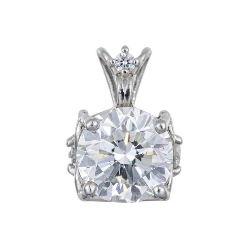 PT950 ダイヤモンド & H&Cダイヤ ペンダントトップ D 約1.00ct(H SI2 GOO