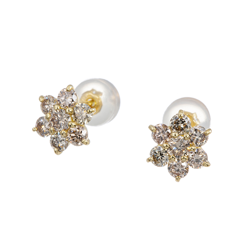 K18YG ブラウンダイヤモンド ピアス BRD 約0.70ct