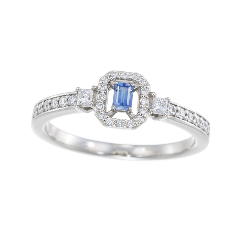 PT950 ベニトアイト ダイヤ リング BE 約0.08ct D 約0.14ct 