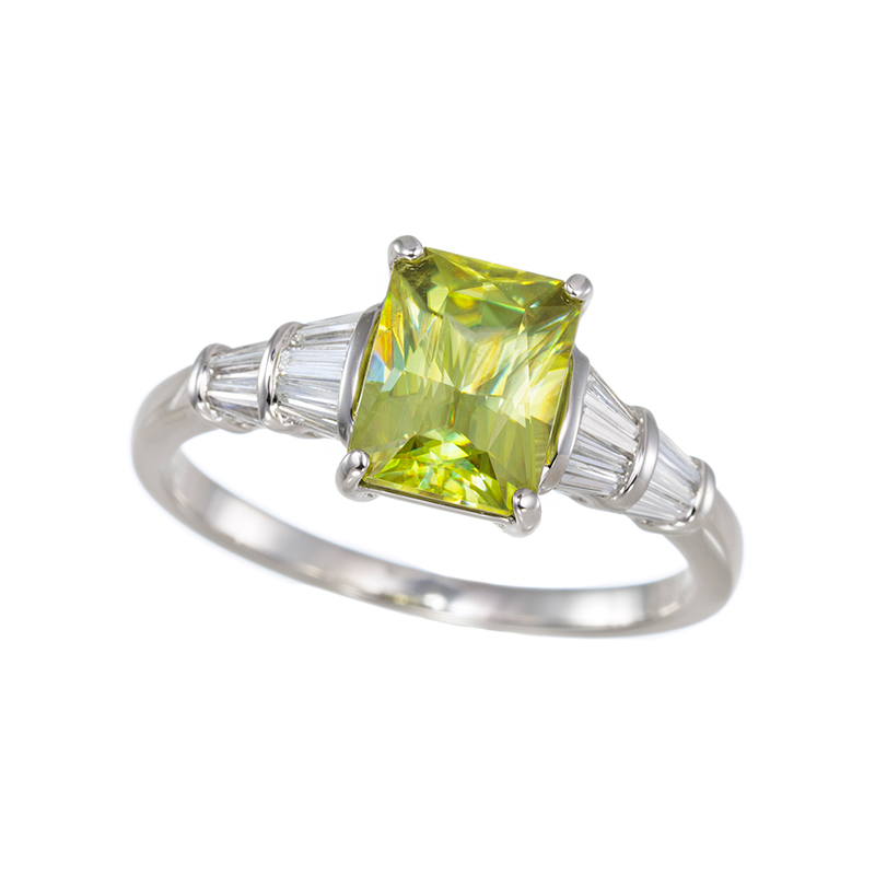 PT950 スフェーン ダイヤ リング SH 1.76ct D 0.30ct