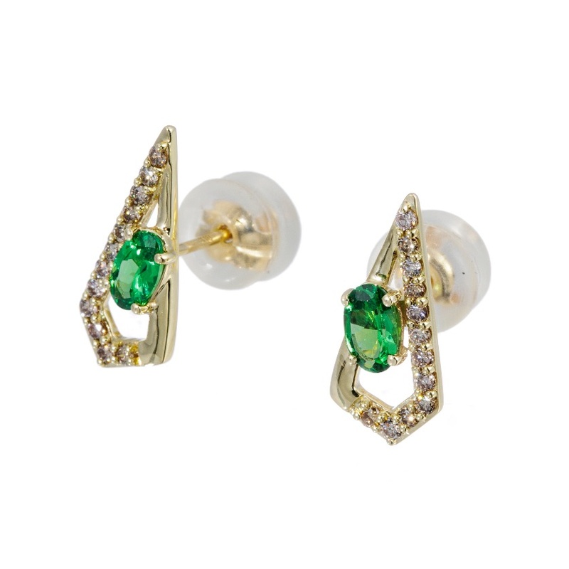 K18YG ツァボライト ブラウンダイヤ ピアス TS 約0.40ct BRD 約0.16ct