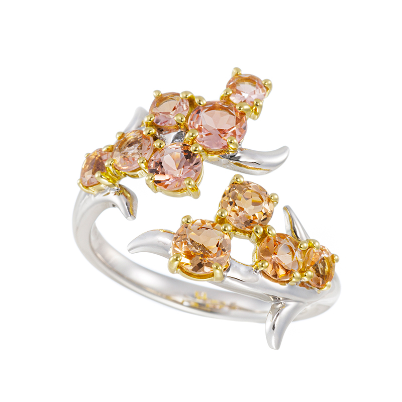 PT950/K18YG インペリアルトパーズ ハグリング ITO 約1.80ct