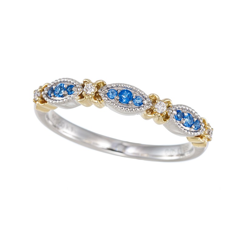 PT950/K18YG アウイナイト ダイヤ リング HA 約0.05ct D 約0.03ct