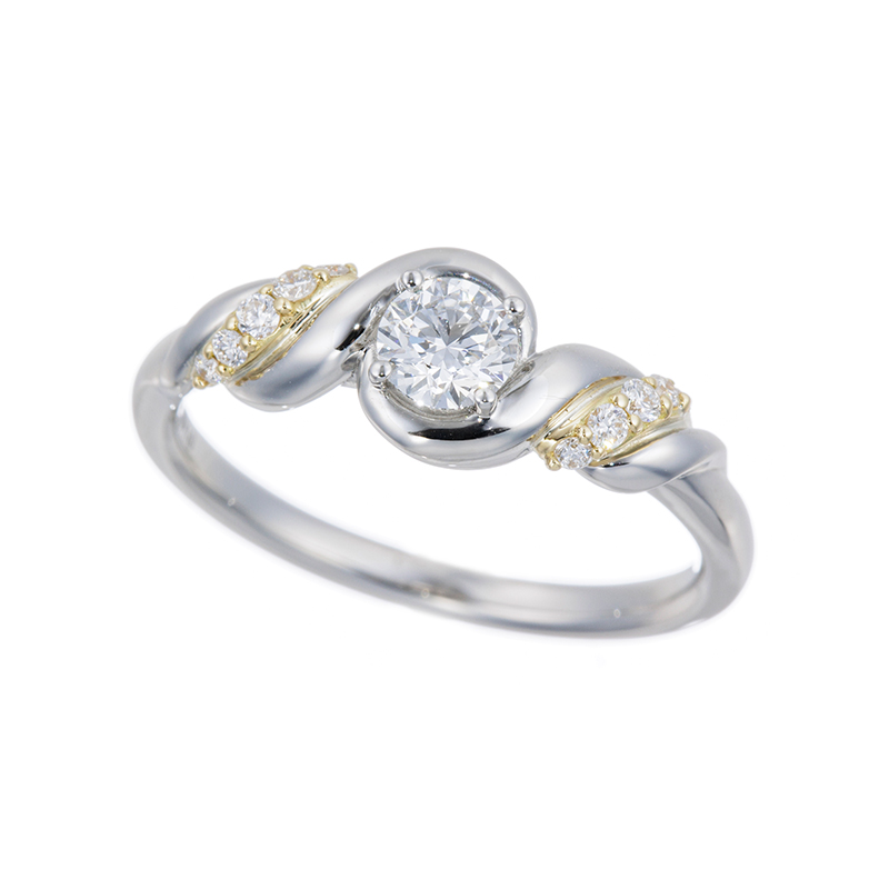 PT950/K18YGDカラーダイヤモンド&ダイヤリングD約0.30ct(DSI13EX)