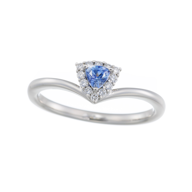 PT950 ベニトアイト ダイヤ リング BE 約0.13ct D 約0.08ct