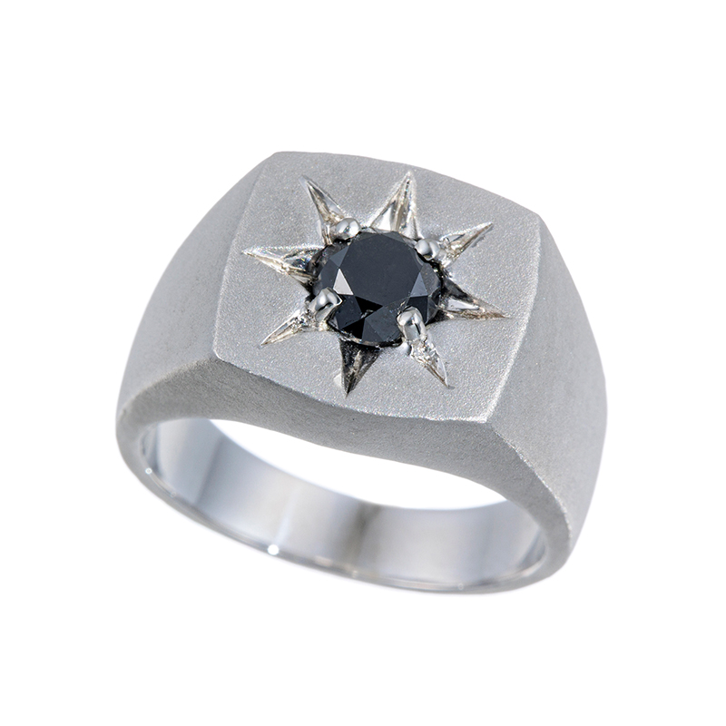 GSTV パラジウムシルバー950 ブラックダイヤモンド(トリート