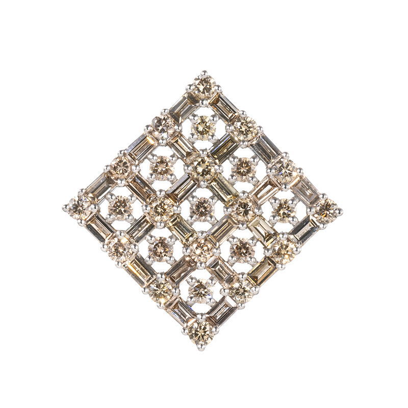 PT950 ブラウンダイヤモンド Lozenge ペンダントトップ BRD 約1.40ct