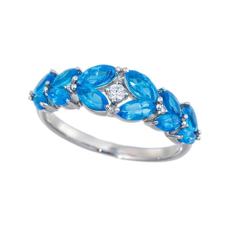 純プラチナ アパタイト ダイヤ アジュール リング APA 約1.10ct D 約0.05ct