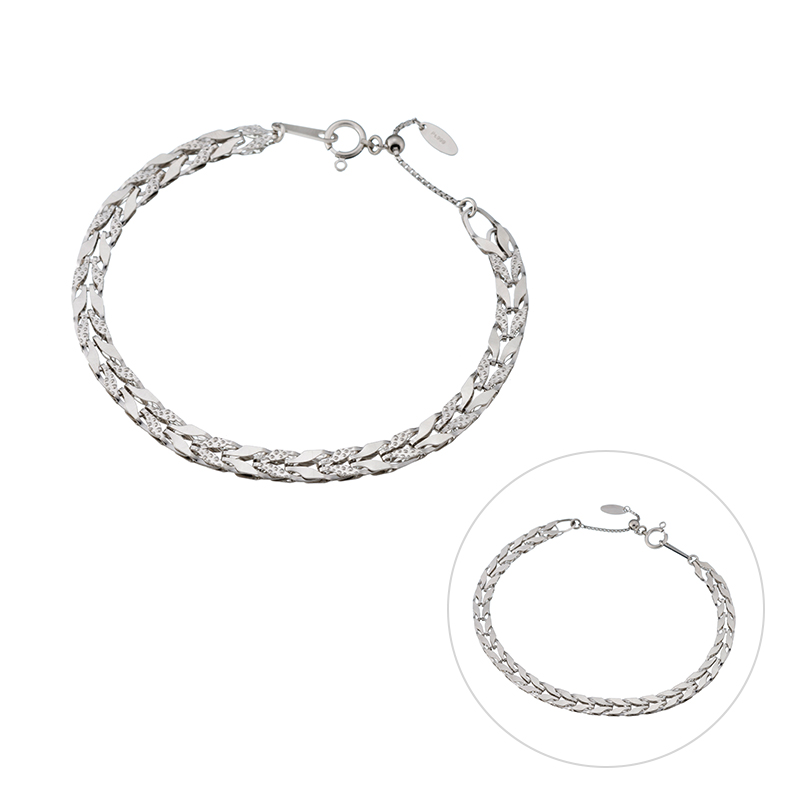 純プラチナ グランドフィーユ  リバーシブル ブレスレット 長さ 約18cm 幅 約4.2mm 重量