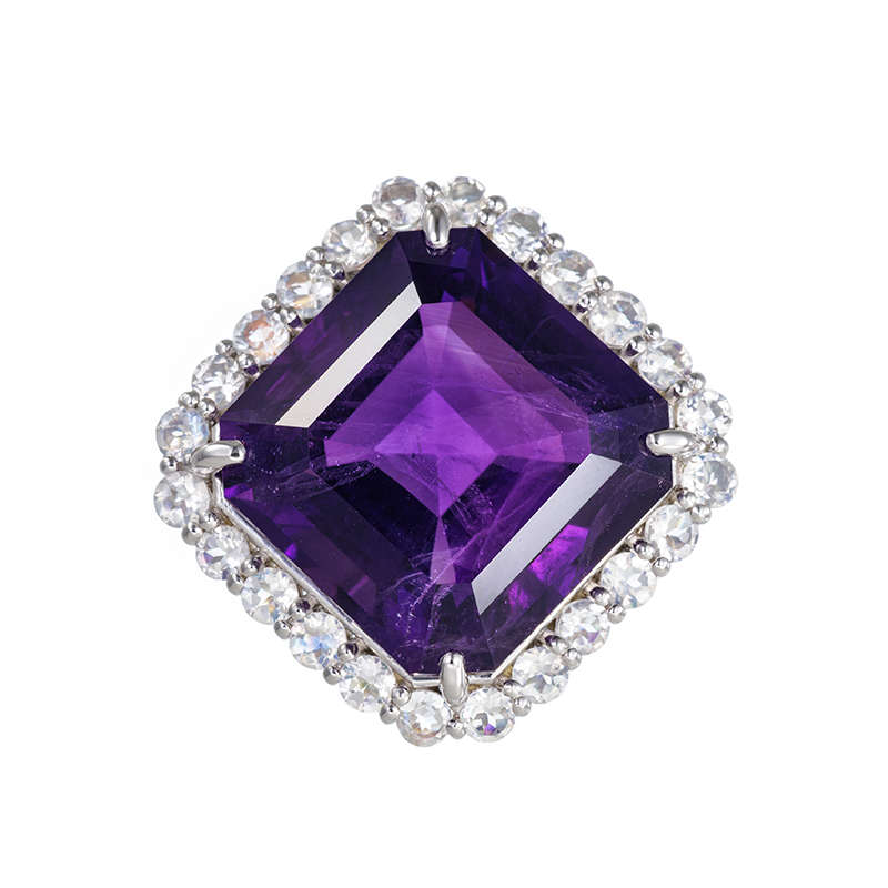 SVアメシストアンデシン/ラブラドライトペントップAM約30.00ctAN/LAB約2.50ct