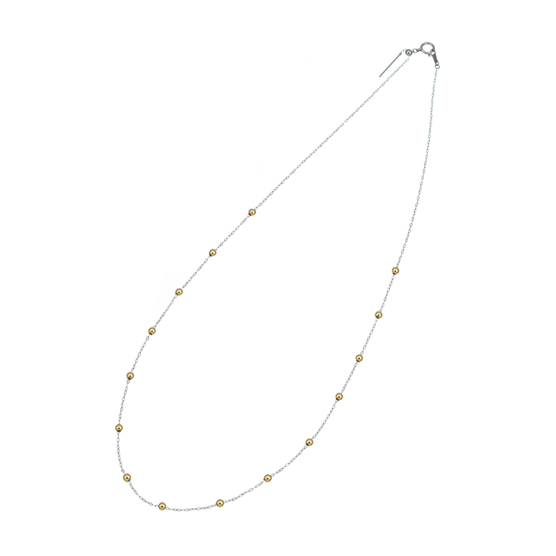 PT950/K18YG コンビプレーンボール マルチスタイル ネックレス 