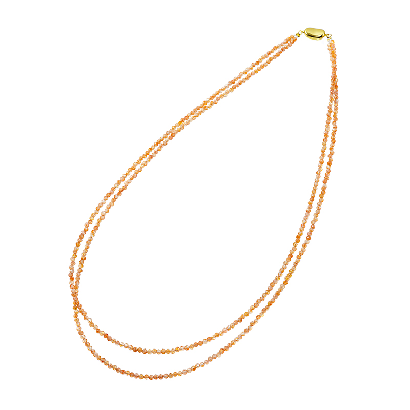 SV サンストーン 2連ドレープネックレス SS 約62.00ct