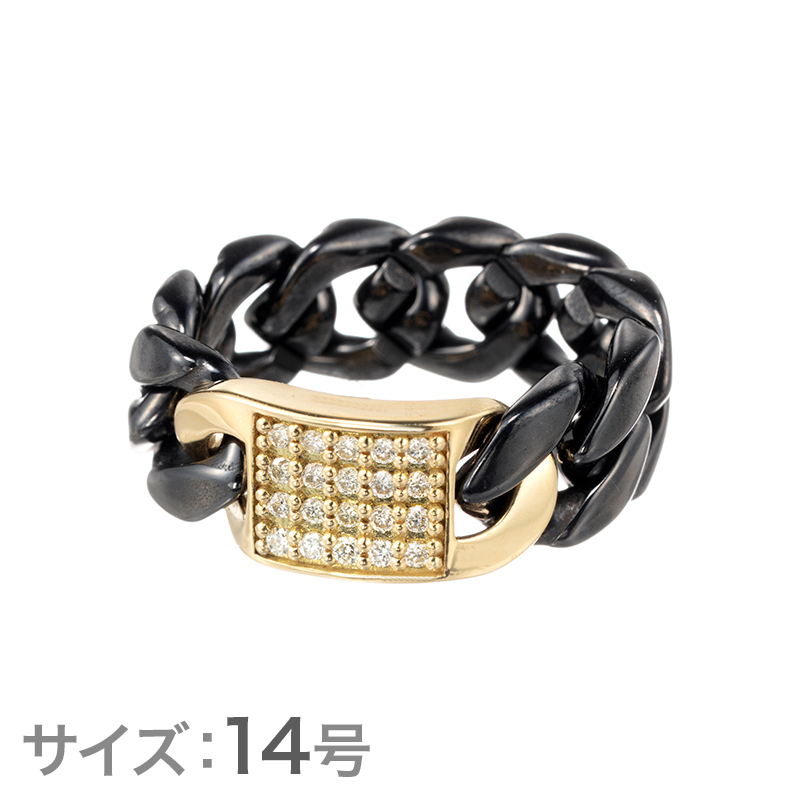 チタン・ジルコニウム/K18YG ダイヤモンド リング 