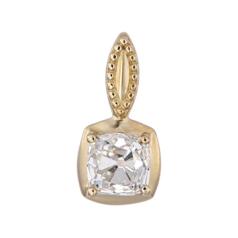 K18CG オールドマインアンティークカットダイヤモンド(リリーダイヤカット) ペンダントトップ