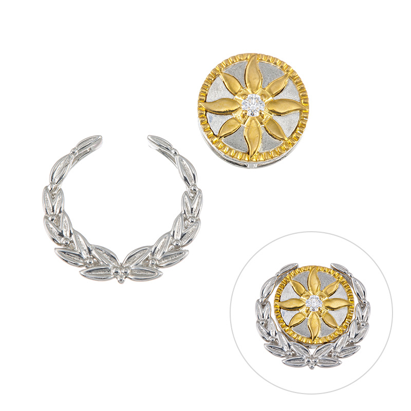 純プラチナ/純金H&Cダイヤモンド(リリーダイヤカット)ペントップ2点D約0.03ct(LI)