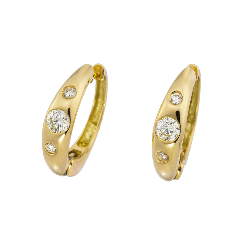 K18YG ダイヤモンド ドッツ ピアリング D 約0.12ct 