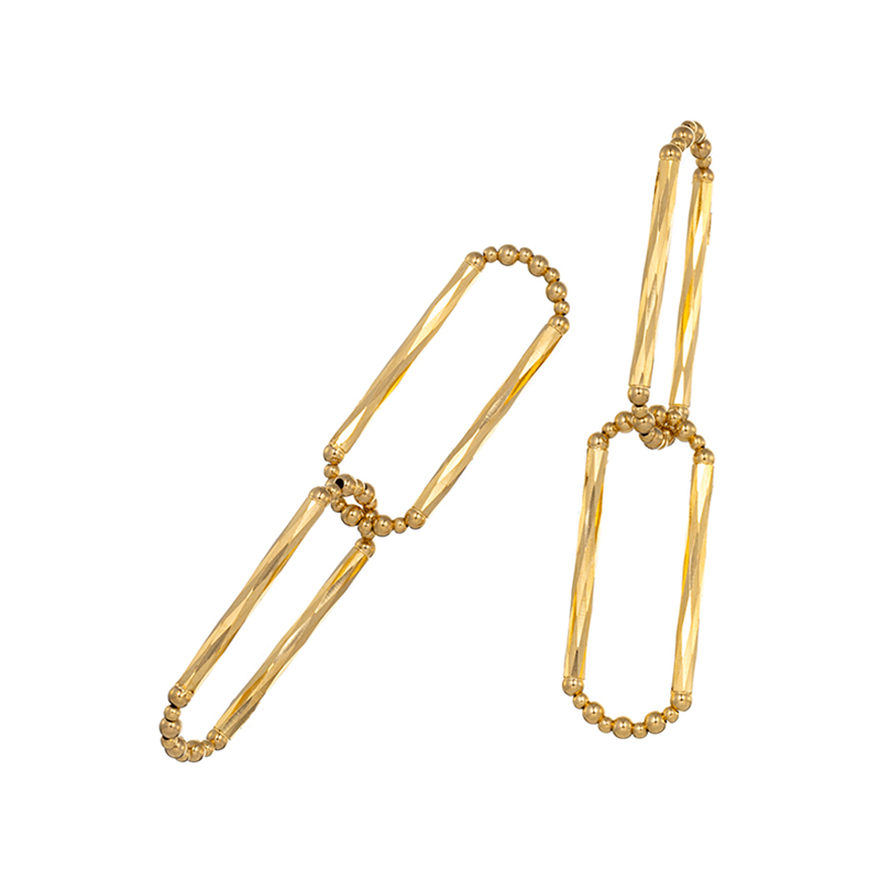 K18YG シェイプカット クリップチャーム 縦：約53.0mm横：約10.0mm総重量：約2.0g