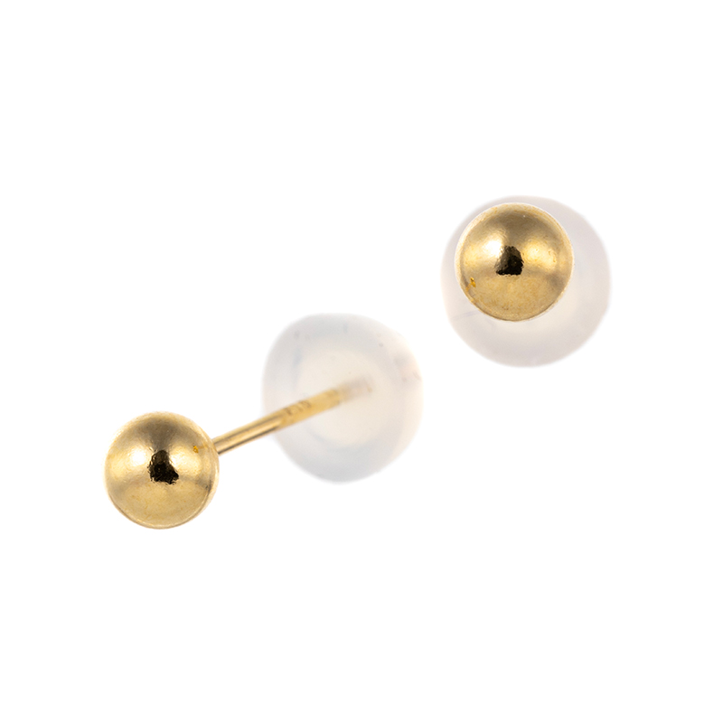 K18YG プレーンボール ピアス 縦：約4.0mm 横：約4.0mm 重量：約0.4g
