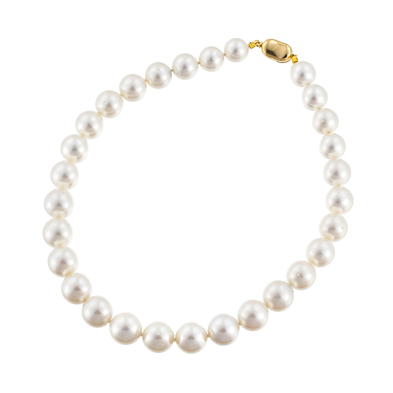 GSTV K18YG 白蝶真珠 ネックレス P 約12.0-15.0mm 約45cm