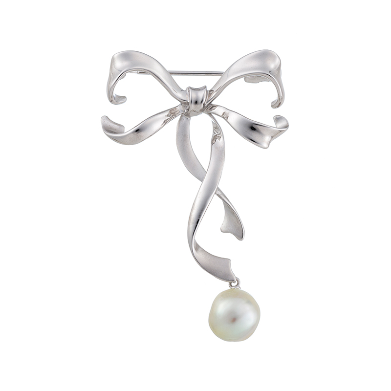 SVアコヤ真珠ブローチリュバンReineroseKeikoP約9.5mm