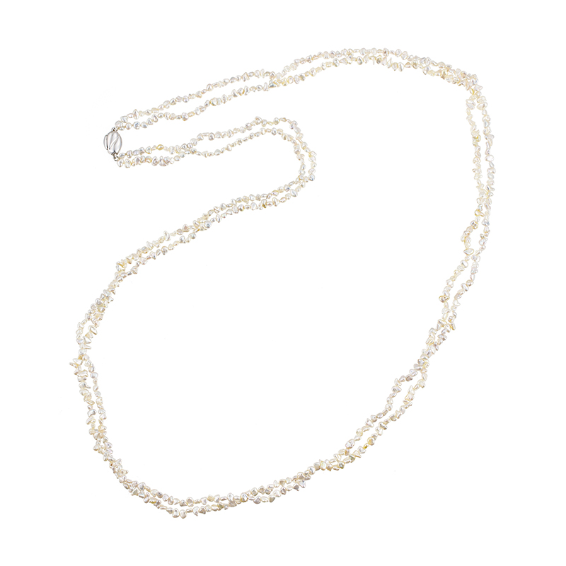 SVアコヤケシパール2連ネックレスジーヴル・ブランReineroseKeikoP約2.0-5.0mm