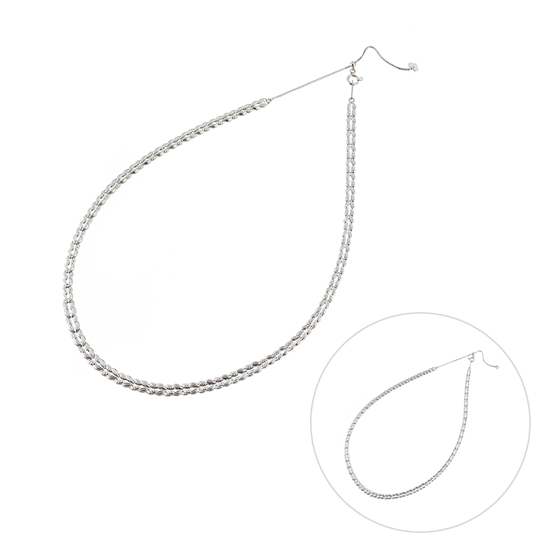 純プラチナ アイリス アジャスタブル リバーシブルネックレス 長さ 約50cm 重量 約9.4g