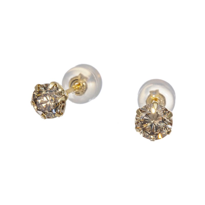 K18YG ブラウンダイヤモンド ピアス BRD 約1.00ct