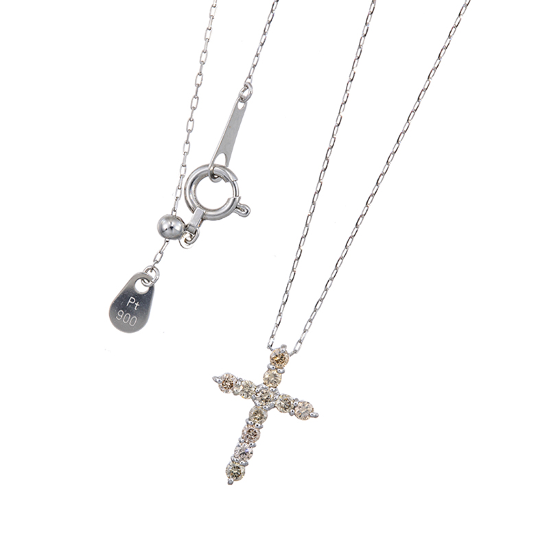 GSTV PT950/PT900 ブラウンダイヤモンド ネックレス BRD 約0.20ct