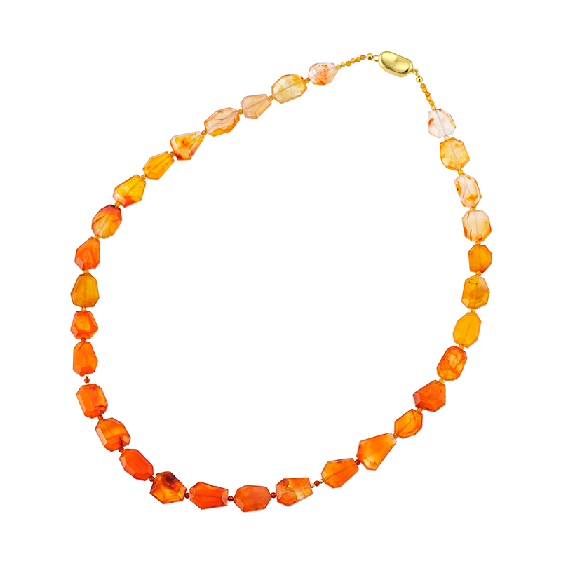 SV/K18YGカーネリアンネックレスCA約137.00ct