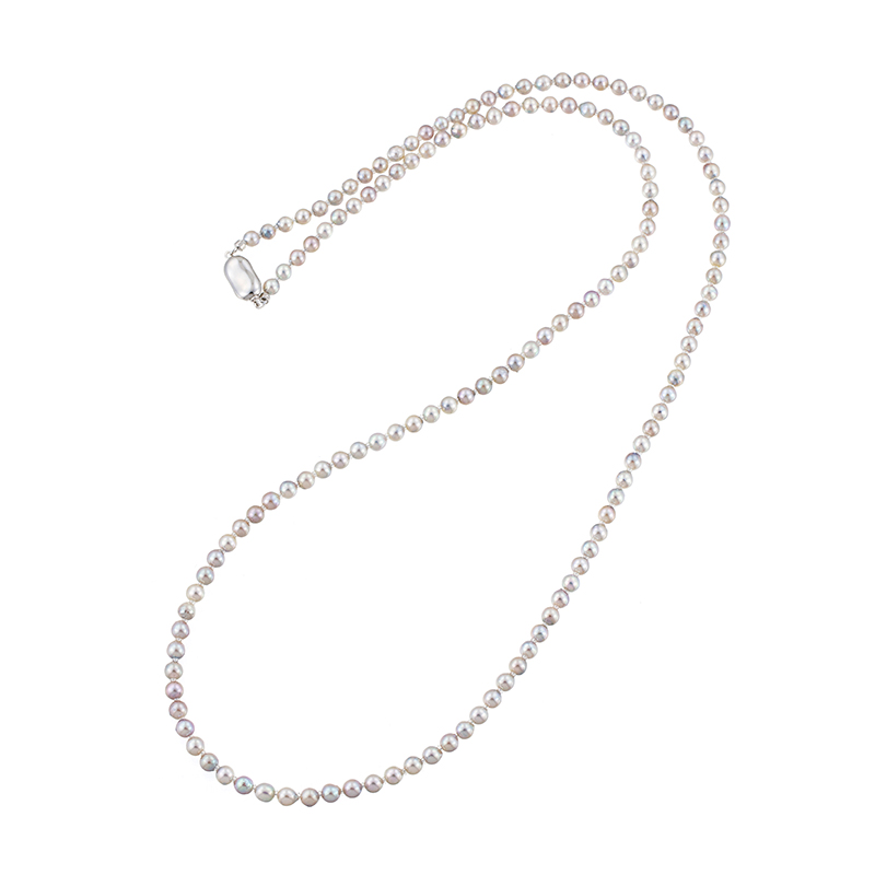 GSTV SV 越物 アコヤ真珠 ナチュラルカラー ロングネックレス P 約4.5