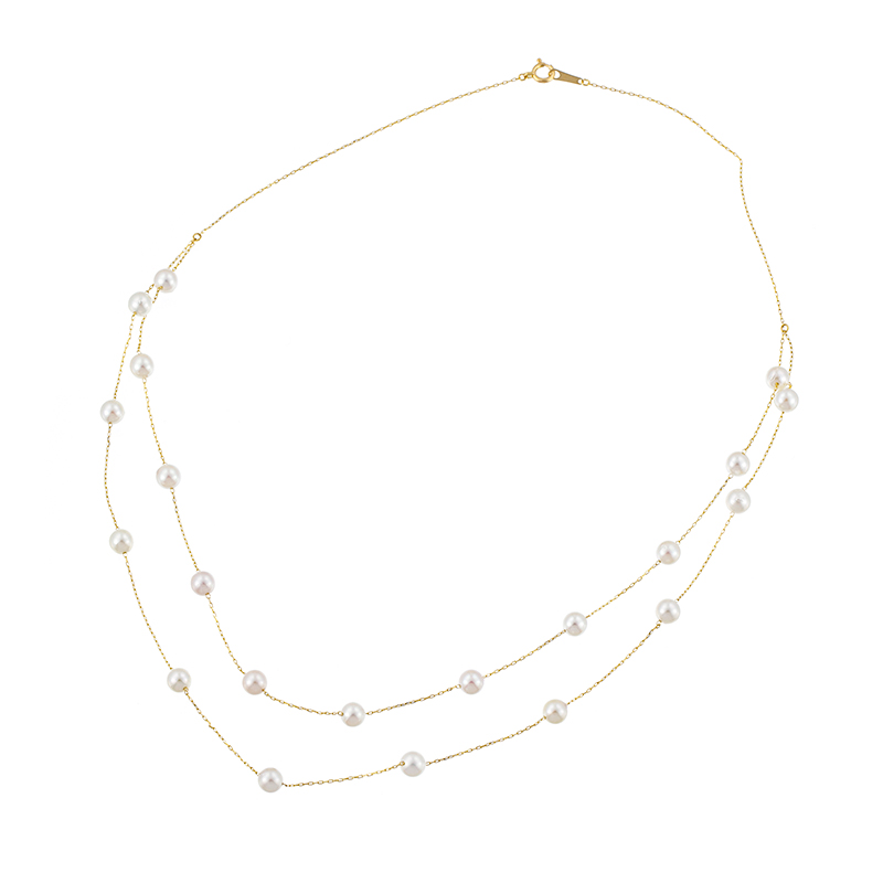 GSTV K18YG(ロジウムメッキ) 越物 アコヤ真珠 無調色 リング パール GSTV K18YG 越物 アコヤ真珠 無調色 デザインネックレス P 約5.0