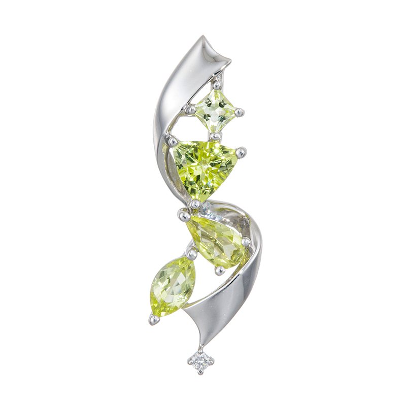 PT950 カナリートルマリン ダイヤ ペンダントトップ T 約0.60ct D 約0.008ct 