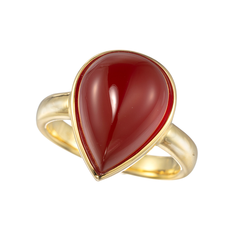 パラジウムシルバー950 カーネリアン リング