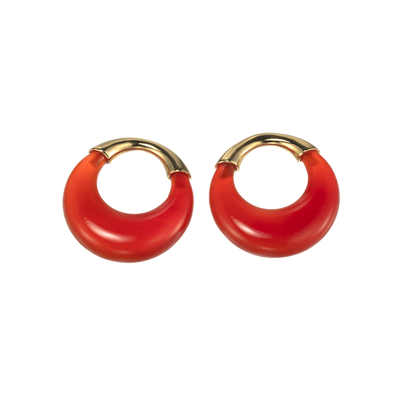 パラジウムシルバー950 カーネリアン チャーム