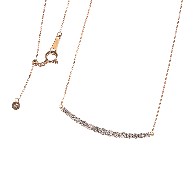 専用JJ84★高級 ピンクダイヤモンド0.15ct K18PG ヘッド 鑑付 GSTV K18PGピンクダイヤモンドLuxuryスマイルラインネックレスPD約0.50ct