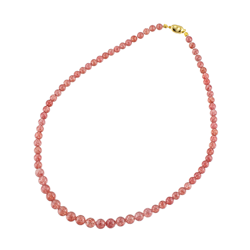 SV ストロベリークォーツ ネックレス QU 約150.00ct