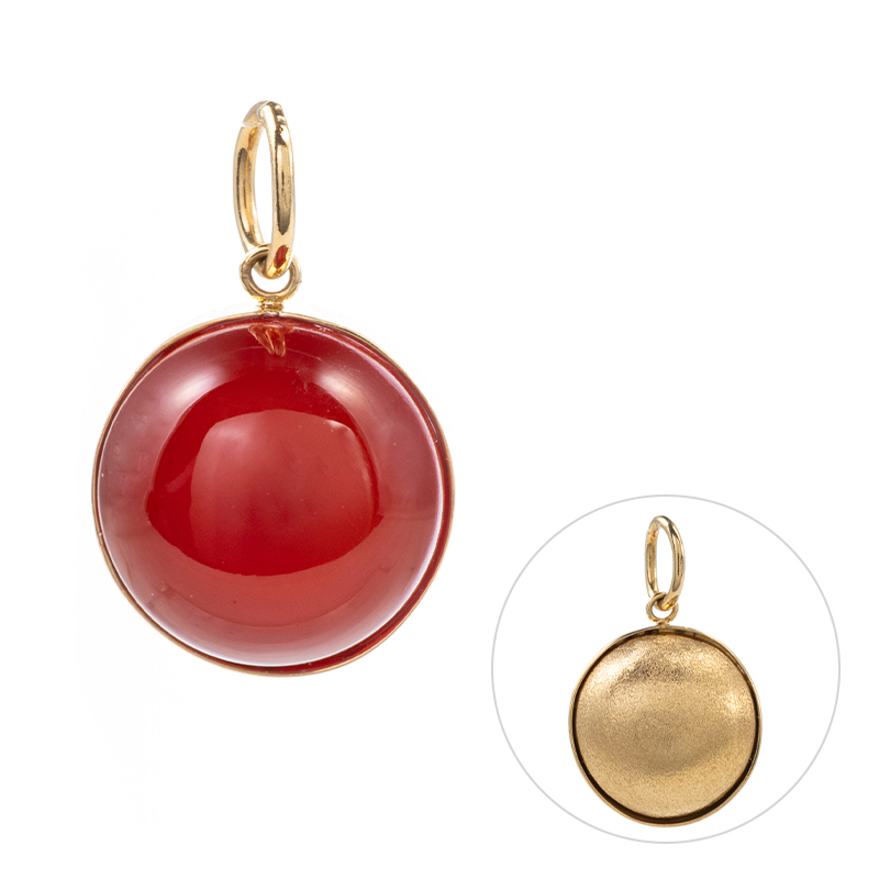 K18YG カーネリアン ペンダントトップ CA 約3.50ct