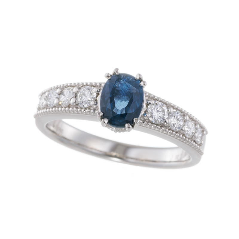 PT950 コバルトスピネル ダイヤ リング SP 1.00ct D 0.45ct