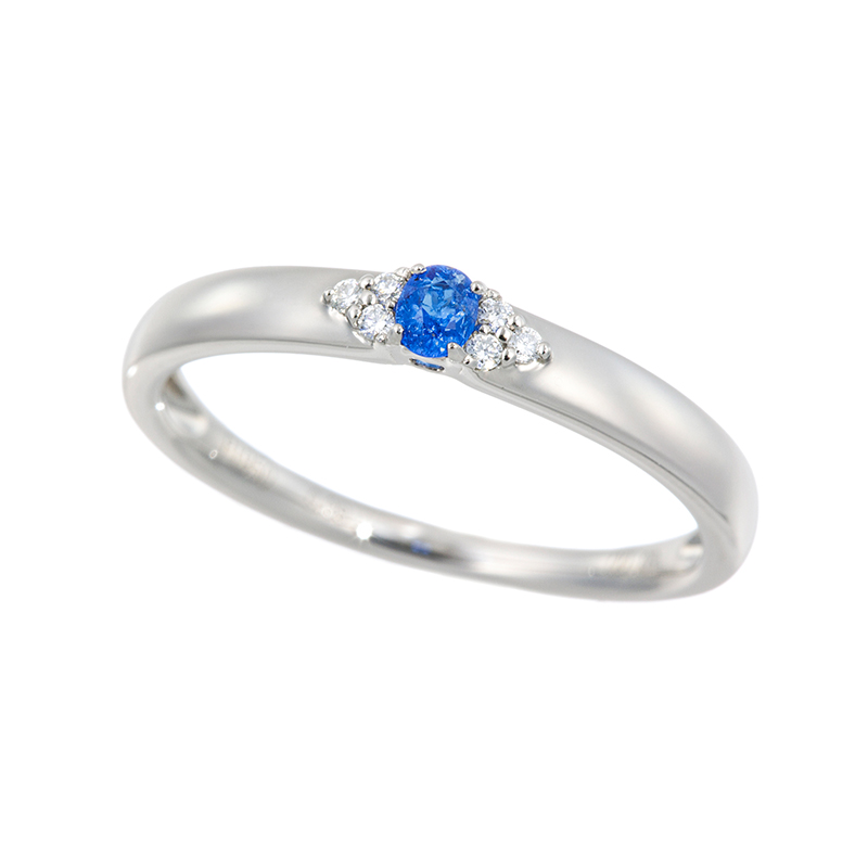 PT950 コバルトブルースピネル ダイヤ リング SP 0.09ct D 0.03ct