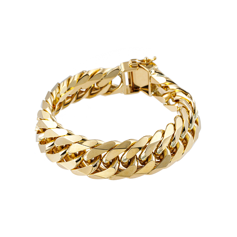 K18YG 匠 喜平6DCチェーン ブレスレット 長さ約22cm幅約18.0mm重量約200.0g