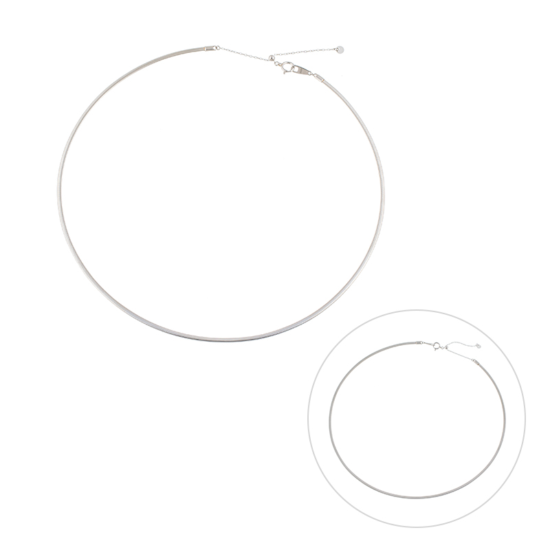 PT950 リバーシブル オメガネックレス 長さ：約43cm 幅：約2.0mm 総重量：約7.2g 