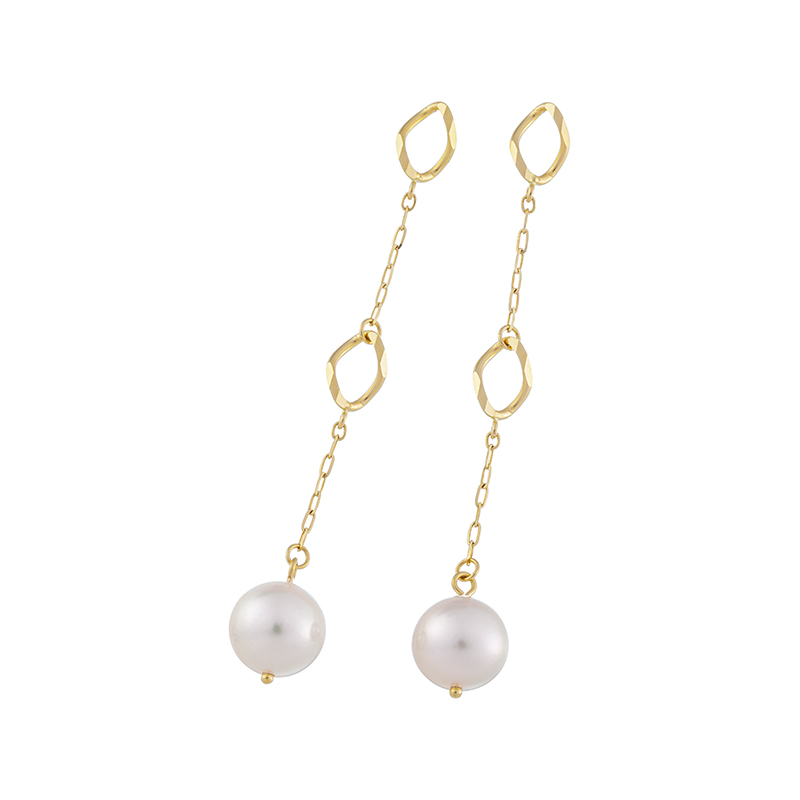 K18YG アコヤ真珠 プント・フェルモ シャインカット チャーム P 約7.5mm