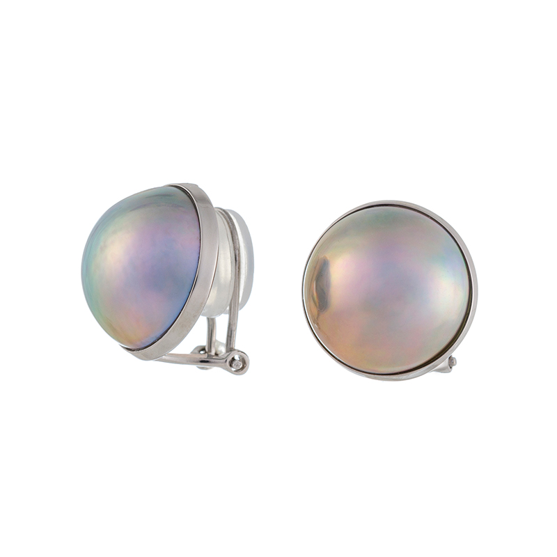 SV 奄美大島産 マベパール ドルチェクリップイヤリング P 約13.0mm