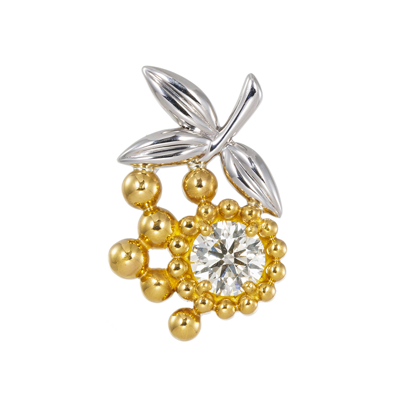 純金/純プラチナ ダイヤモンド 南天 ペンダントトップ D 約0.30ct 