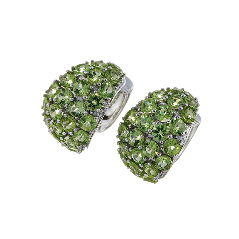 パラジウムシルバー950 ペリドット Mia ピアリング PE 約8.00ct