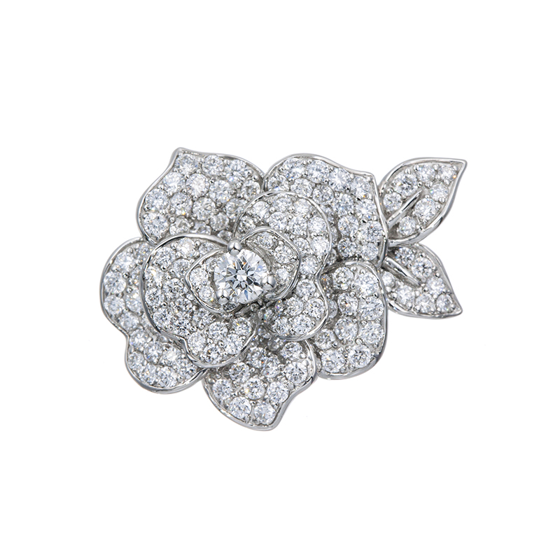 PT950 ダイヤモンド ホワイトローズ ペンダントトップ D 約0.90ct 