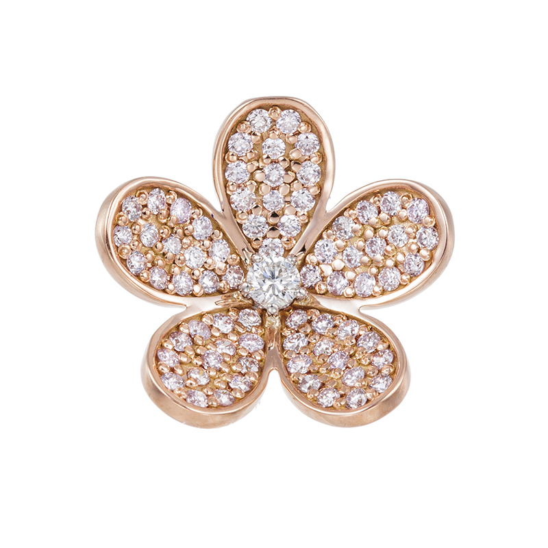 GSTV K18PG/PT950 ピンクダイヤモンド & ダイヤ パストラル ペンダント